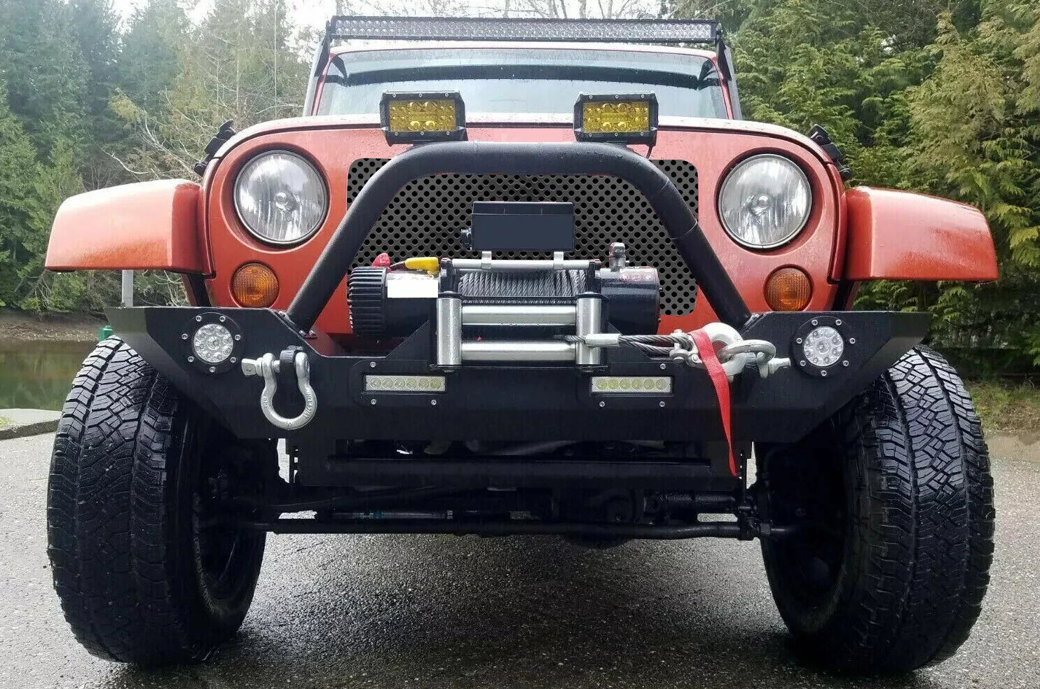 2007-2018 Jeep Wrangler JK Front Bumper w/LED NEW