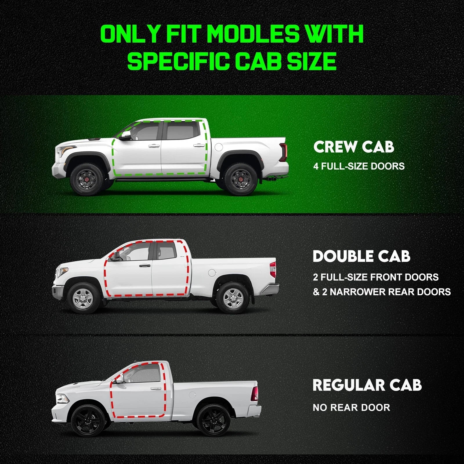 3" Running Boards FOR 2005-2023 Toyota Tacoma Double Cab/Crew Cab Drop Step