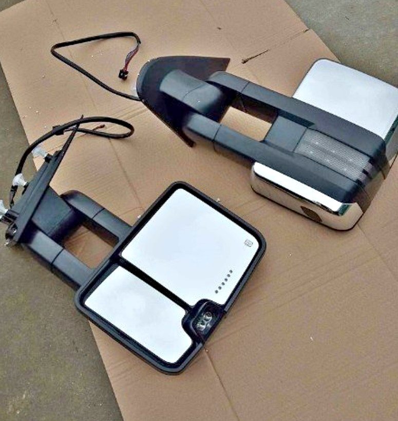 Pair Power Heated Tow Mirror For 14-18 Silverado Sierra 1500 15-18 2500HD 3500HD-(NEW!!!)