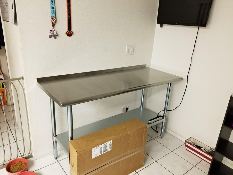 NEW Stainless Steel Kitchen Prep Table 48 x 24 Inches with Backsplash