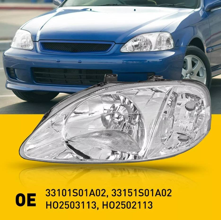 Honda Civic Replacement Headlights (1999-2000) - Halogen Composite Pair