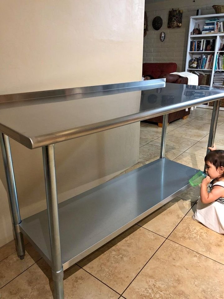 NEW Stainless Steel Kitchen Prep Table 48 x 24 Inches with Backsplash