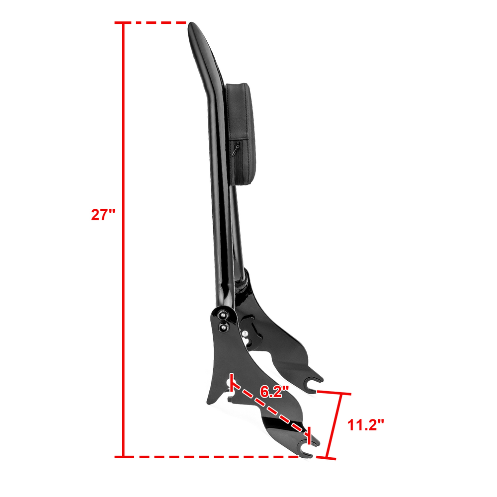 27" Backrest Sissy Bar Pad For Harley Special Road Street Glide Road King 09-25