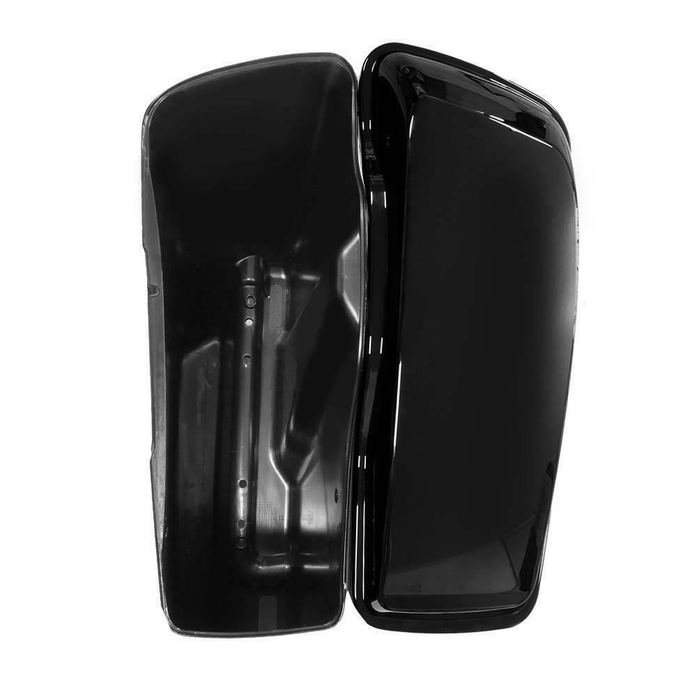 5" Vivid Black Stretched Extended Hard Saddlebags Fit For Harley Touring 2014-Up