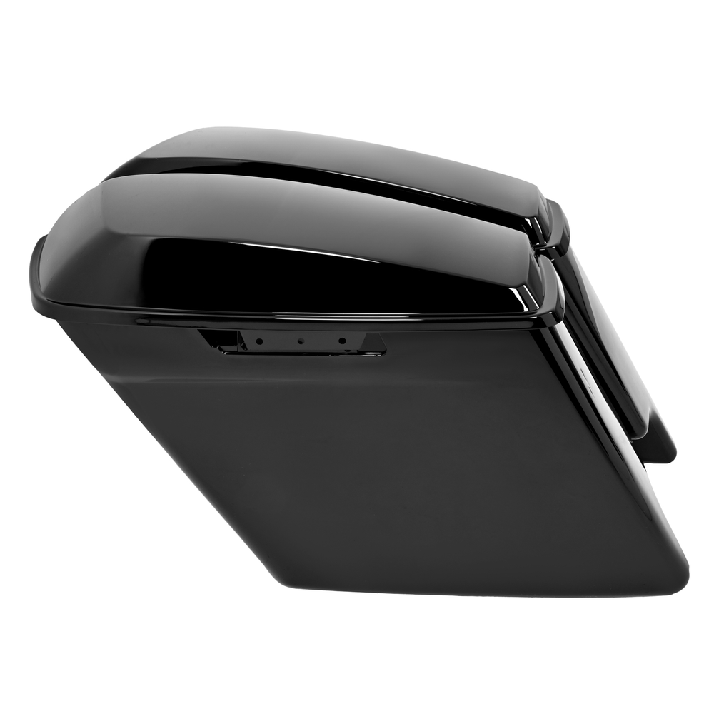 5" Vivid Black Stretched Hard Saddlebags Saddle Bags For 14-24 Harley Road Glide