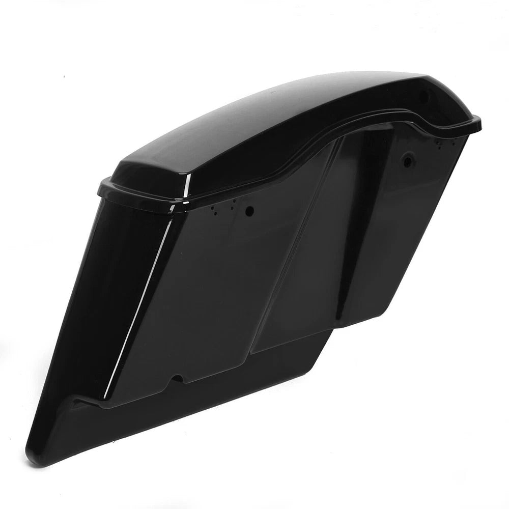 5" Vivid Black Stretched Hard Saddlebags Saddle Bags For 14-24 Harley Road Glide