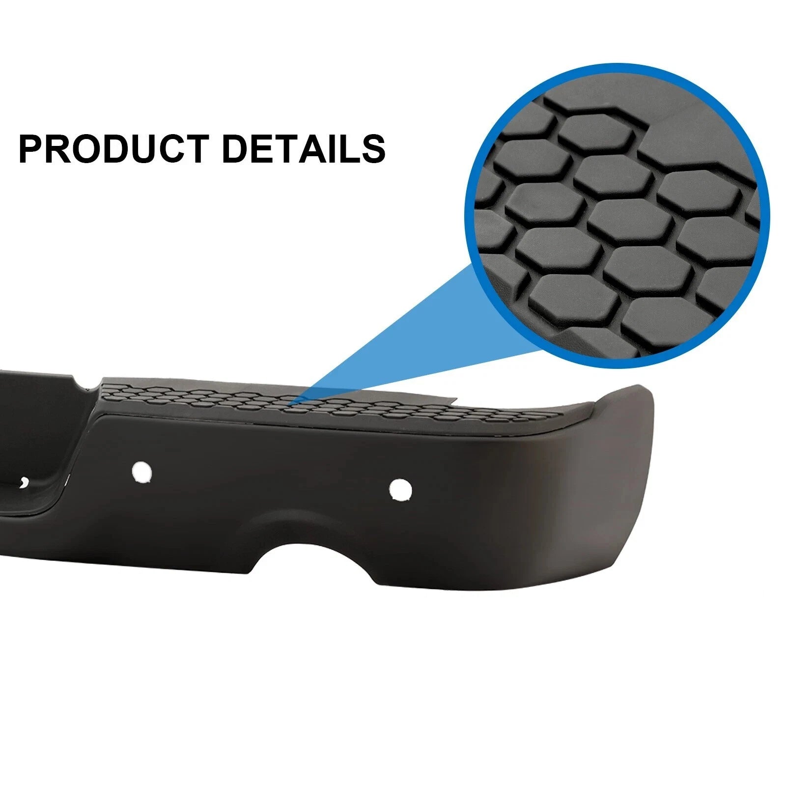 For 2009-2018 Dodge Ram 1500 Black Rear Step Bumper Assembly With Sensor Holes