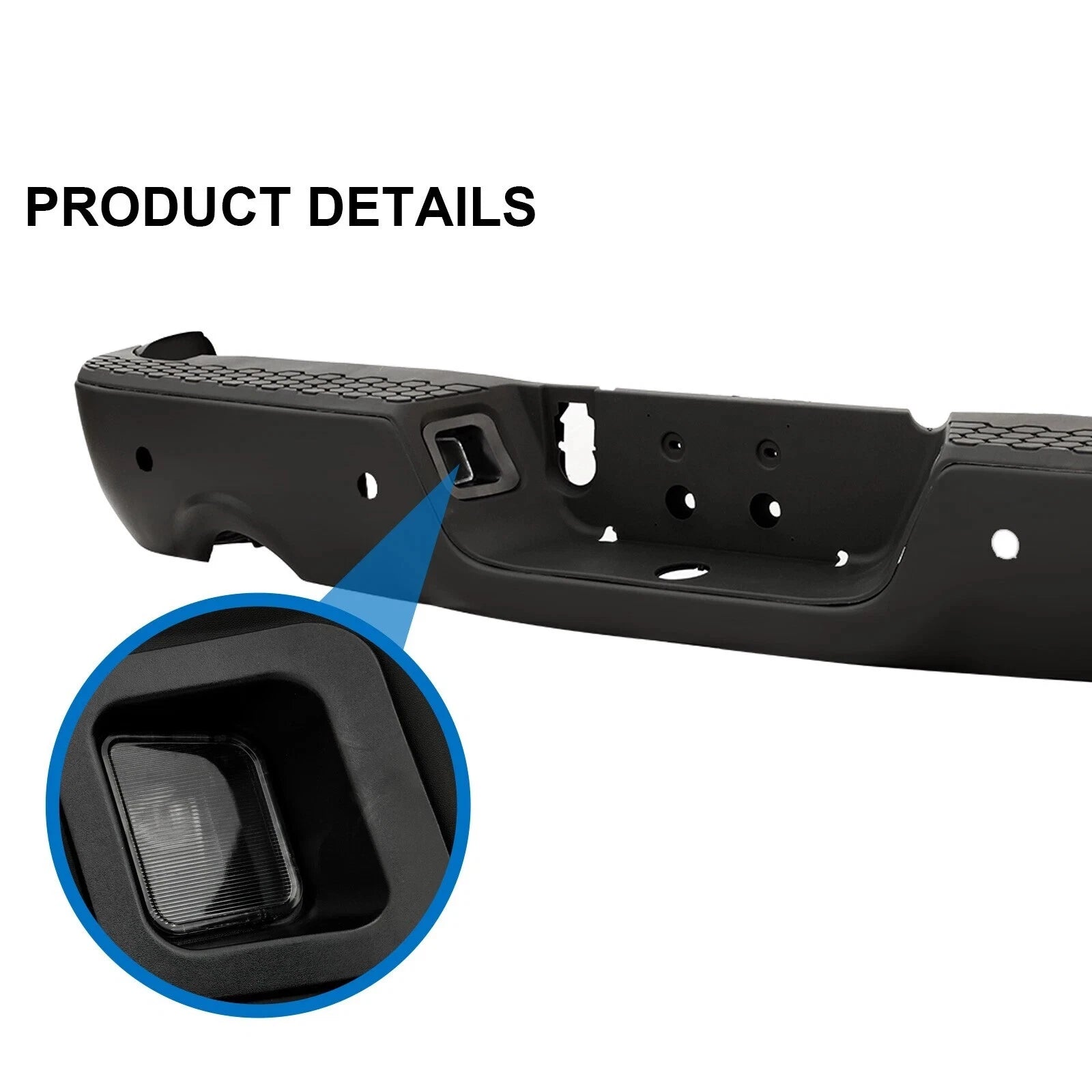 For 2009-2018 Dodge Ram 1500 Black Rear Step Bumper Assembly With Sensor Holes