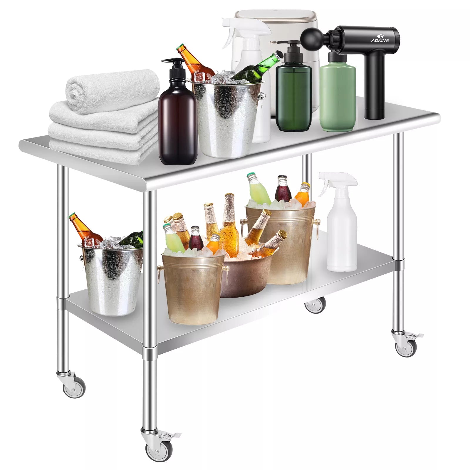 48'' x 24'' Stainless Steel Table for Kitchen Prep & Work Commercial Worktable