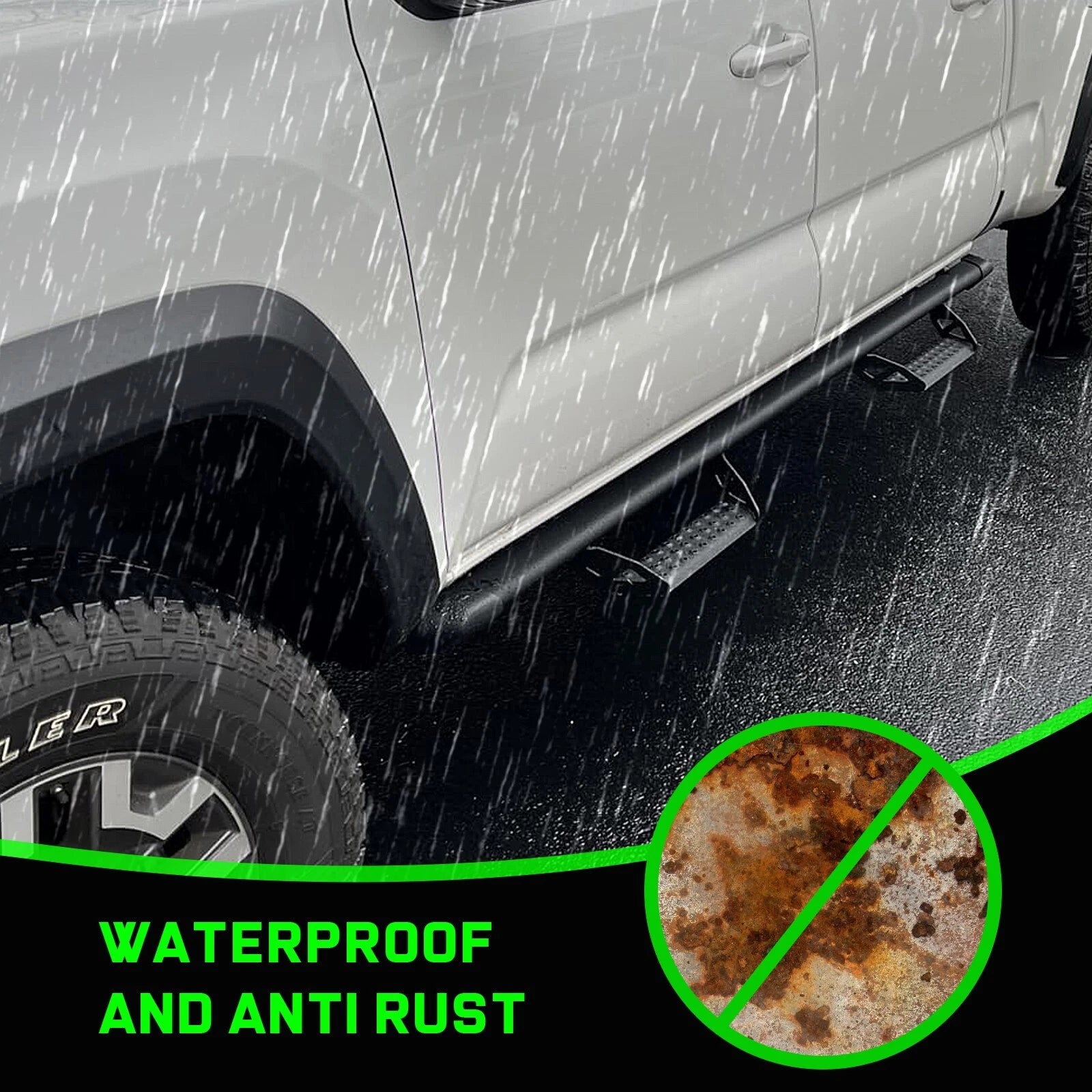 3" Running Boards FOR 2005-2023 Toyota Tacoma Double Cab/Crew Cab Drop Step