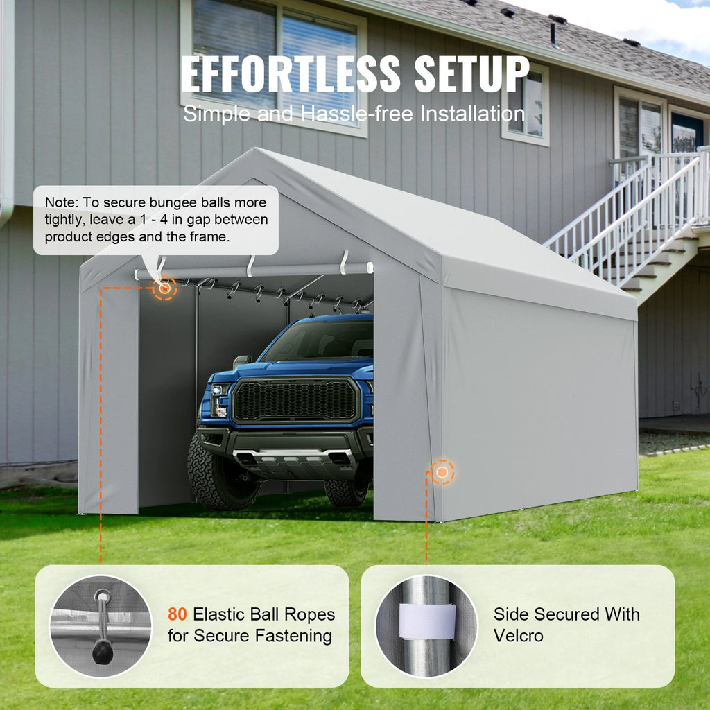 Carport Replacement Canopy Car Shelter Top+Side 10x20ft Frame Not Included
