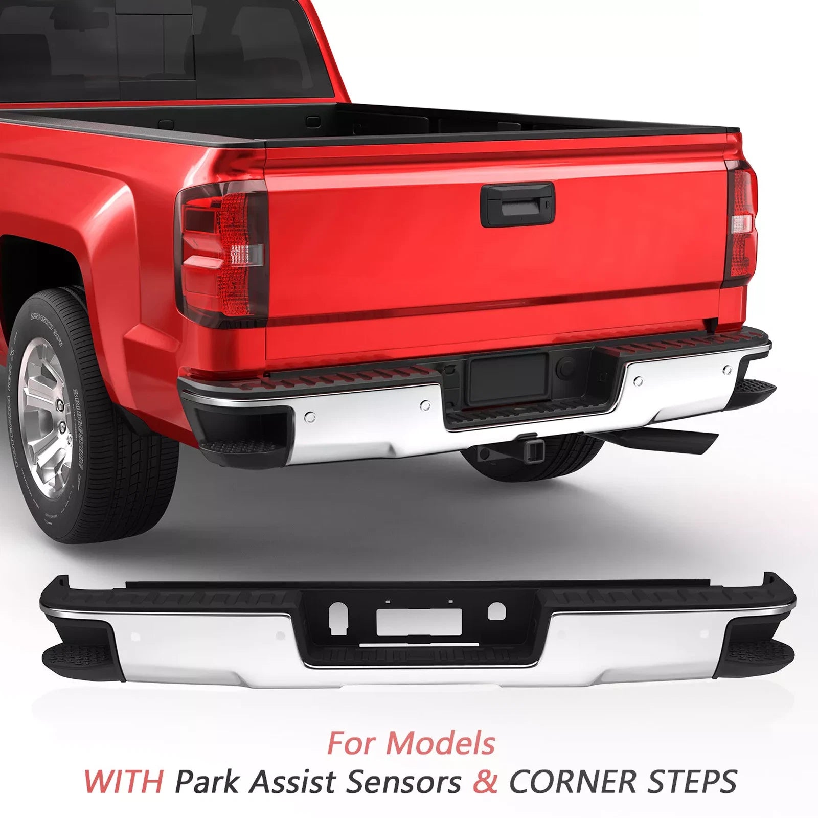 NEW 2014-2018 Silverado GMC 1500 Chrome Rear Bumper